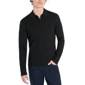NWT Hickey Freeman Men's Black Sweater Polo Size Large